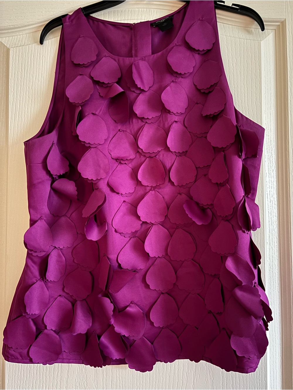 Ann Taylor Magenta Petal Appliqué Tank Top